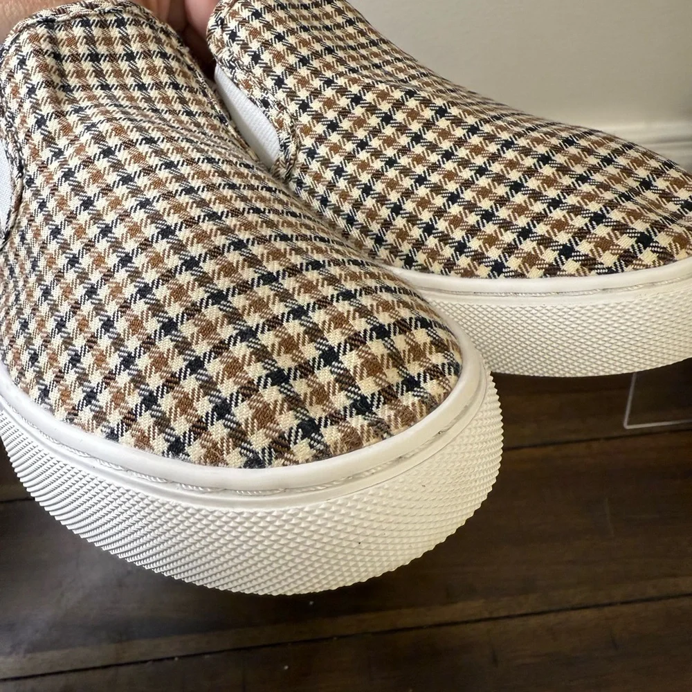 J. Crew Women’s Plaid slip-on sneakers Sz 7